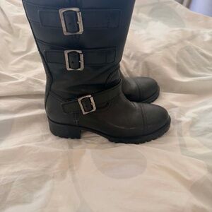 Prada Black Triple Buckle Combat Boots